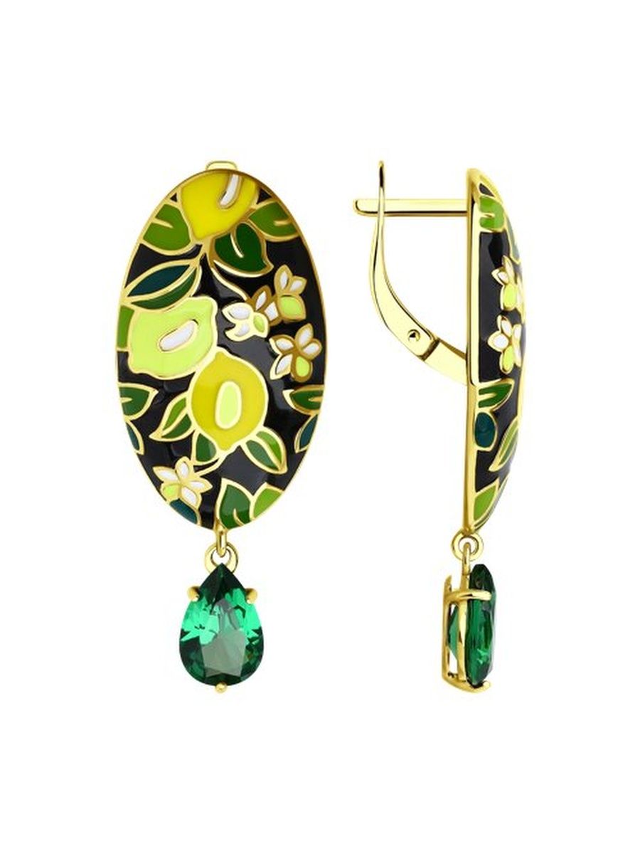 

Серьги подвески из серебра TEO MAORI 893-321-01767-1, ситалл/эмаль, 893-321-01767-1