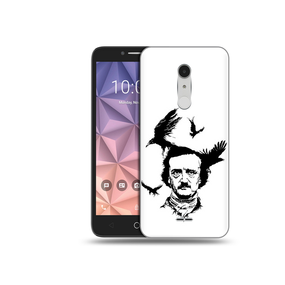 

Чехол MyPads Tocco для Alcatel A3 XL Эдгар Аллан черно белый, Прозрачный, Tocco