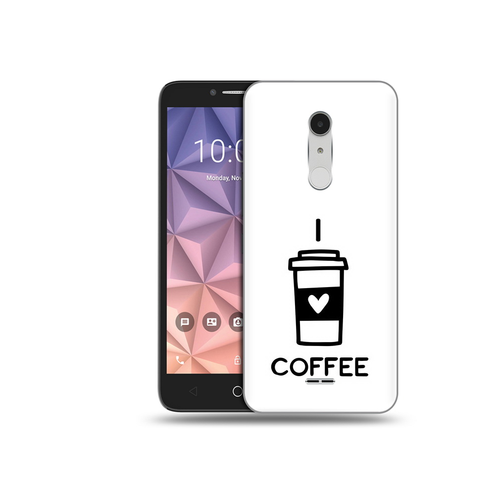 

Чехол MyPads Tocco для Alcatel A3 XL Я люблю кофе, Прозрачный, Tocco