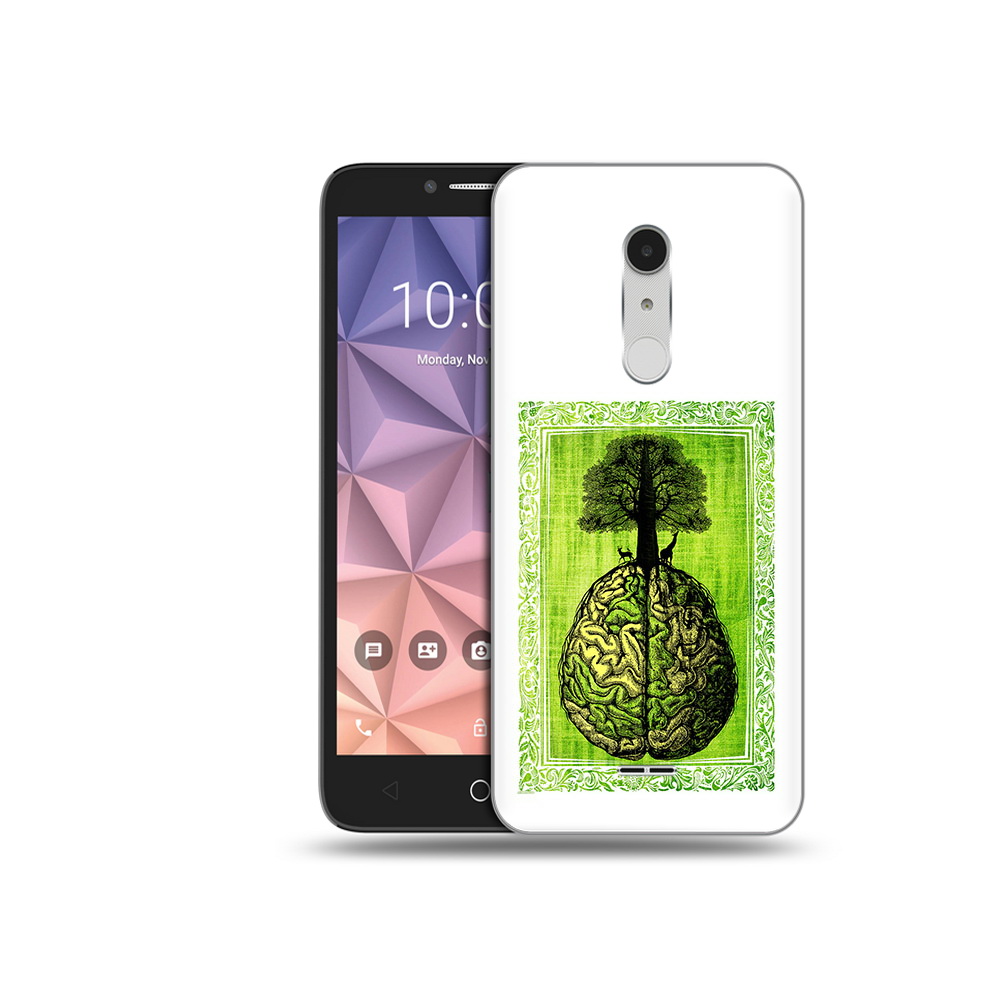 

Чехол MyPads Tocco для Alcatel A3 XL абстракция здоровый мозг, Прозрачный, Tocco
