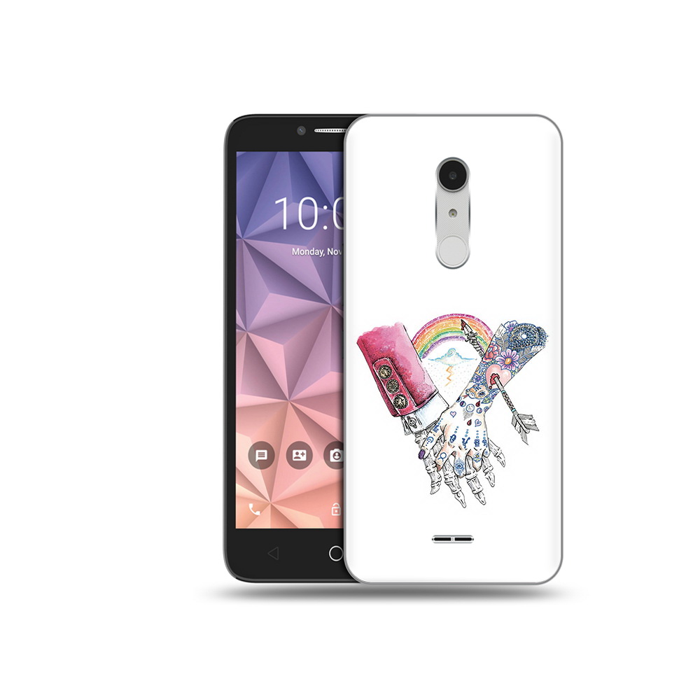 

Чехол MyPads Tocco для Alcatel A3 XL абстракция руки в татуировках, Прозрачный, Tocco