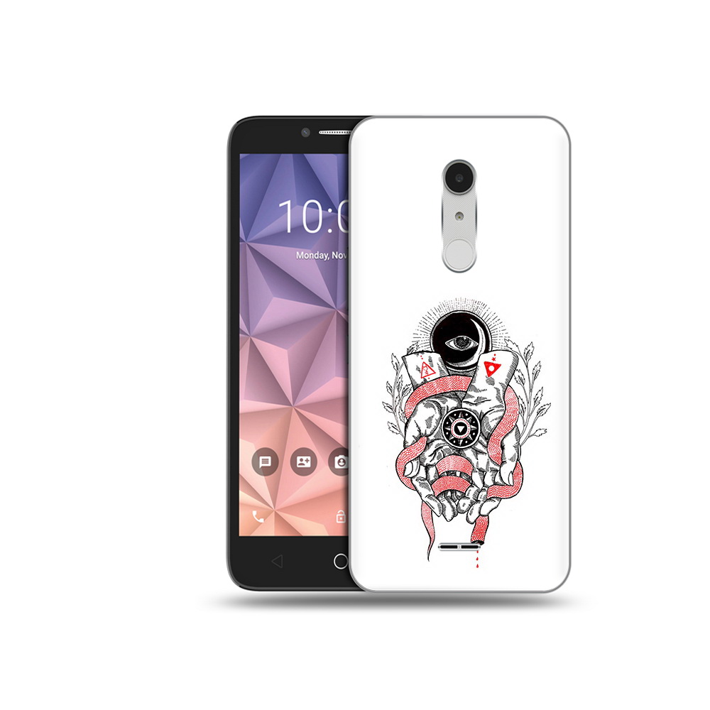 

Чехол MyPads Tocco для Alcatel A3 XL абстрация связанные руки, Прозрачный, Tocco