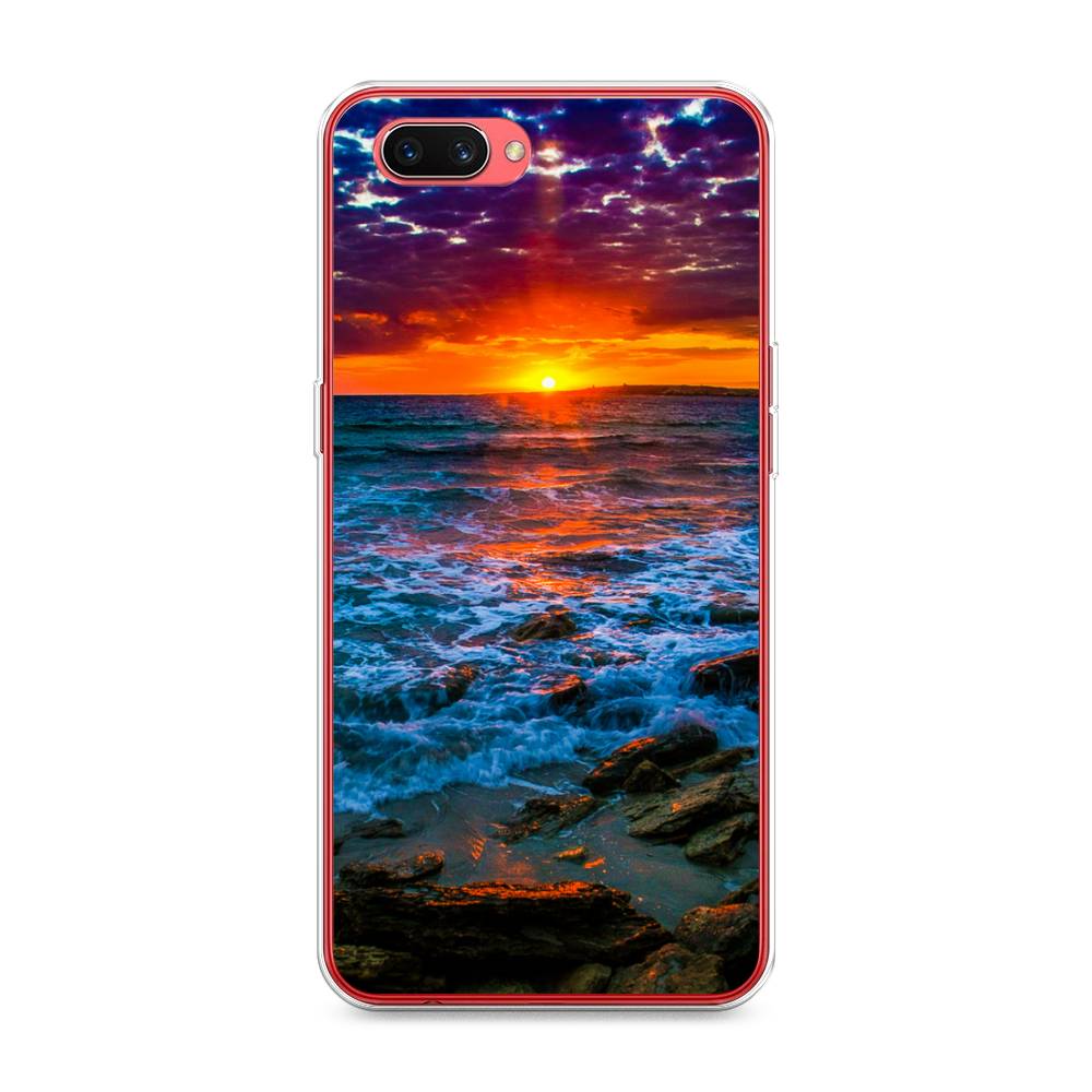 

Чехол для Oppo A3s "Закат 1", Оранжевый;синий, 250650-2