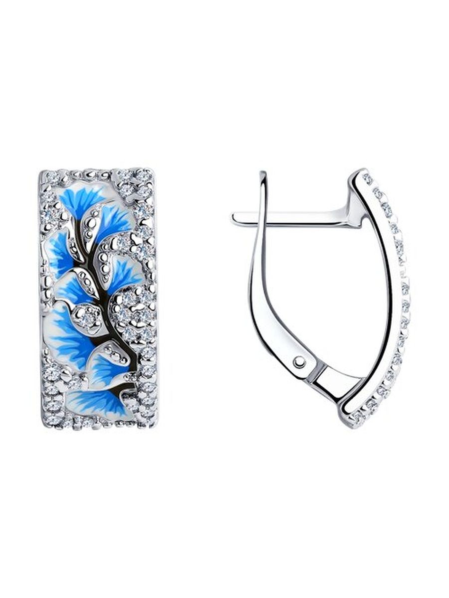 

Серьги из серебра TEO MAORI 894025965, фианит/эмаль, 894025965