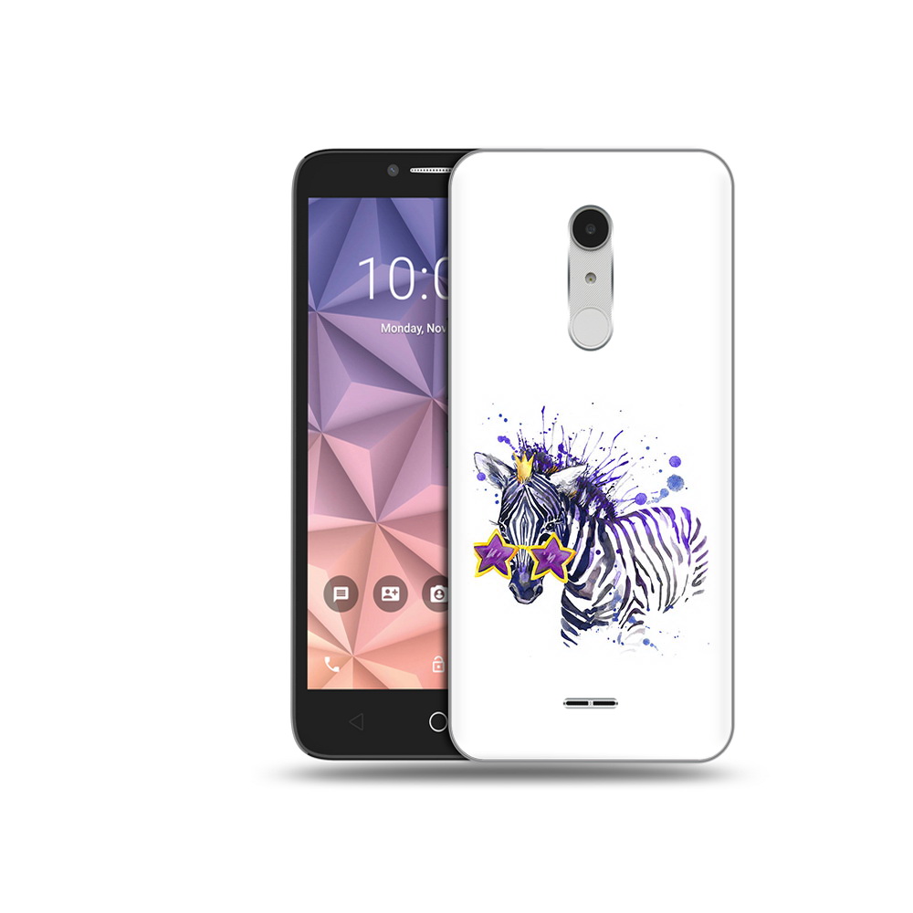 

Чехол MyPads Tocco для Alcatel A3 XL акварельная зебра, Прозрачный, Tocco