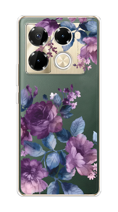 

Чехол на Infinix Note 40 Pro 5G/Note 40 Pro Plus "Purple Blossoms", Синий;фиолетовый, 3106050-1