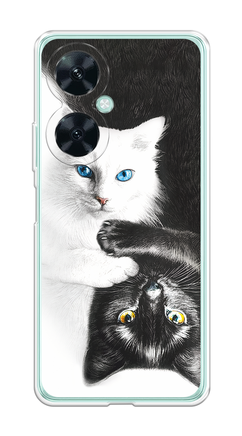 

Чехол на Huawei Nova 11i "Коты Инь-Янь", Черный;белый;голубой, 6121750-1