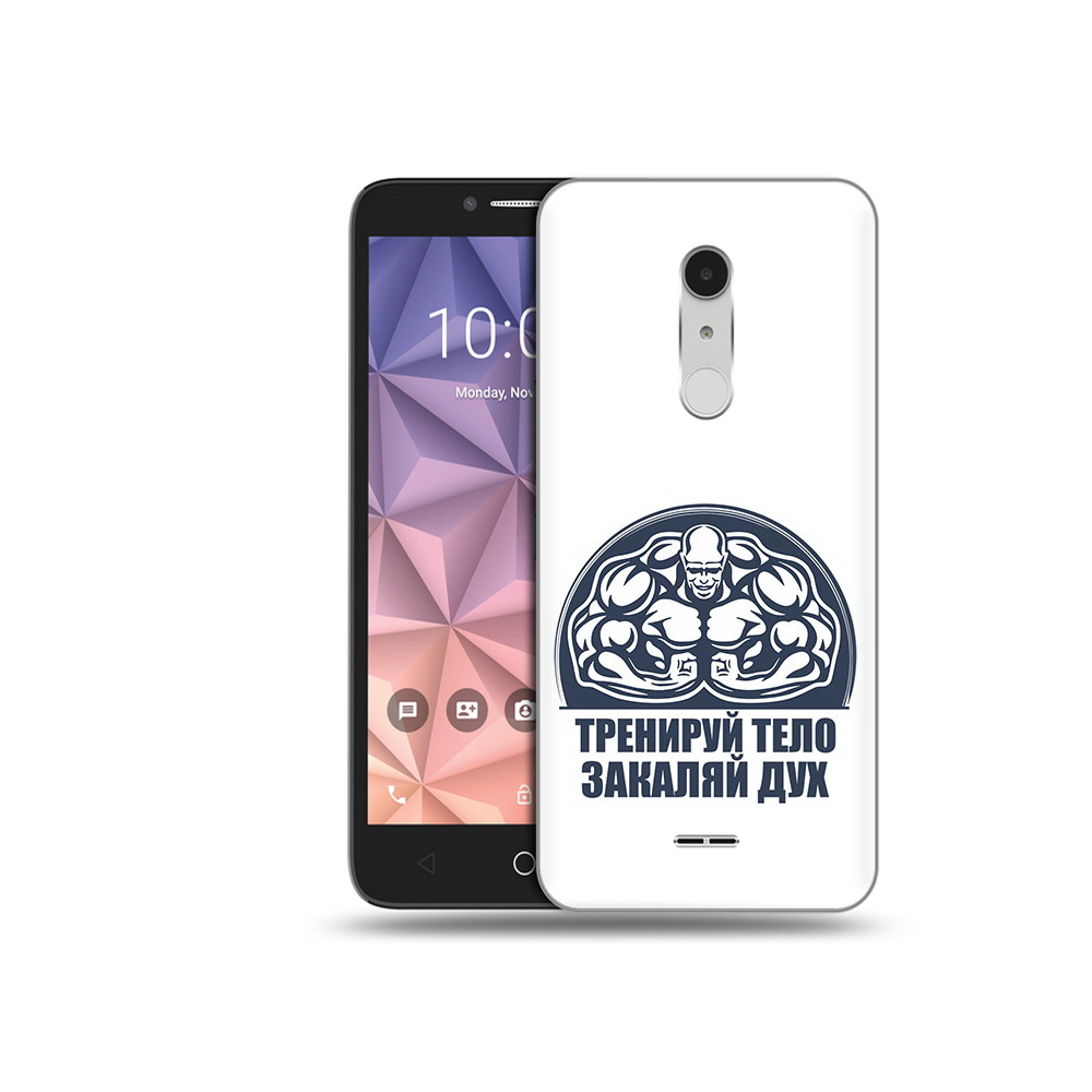 

Чехол MyPads Tocco для Alcatel A3 XL бодибилдинг закаляй дух, Прозрачный, Tocco