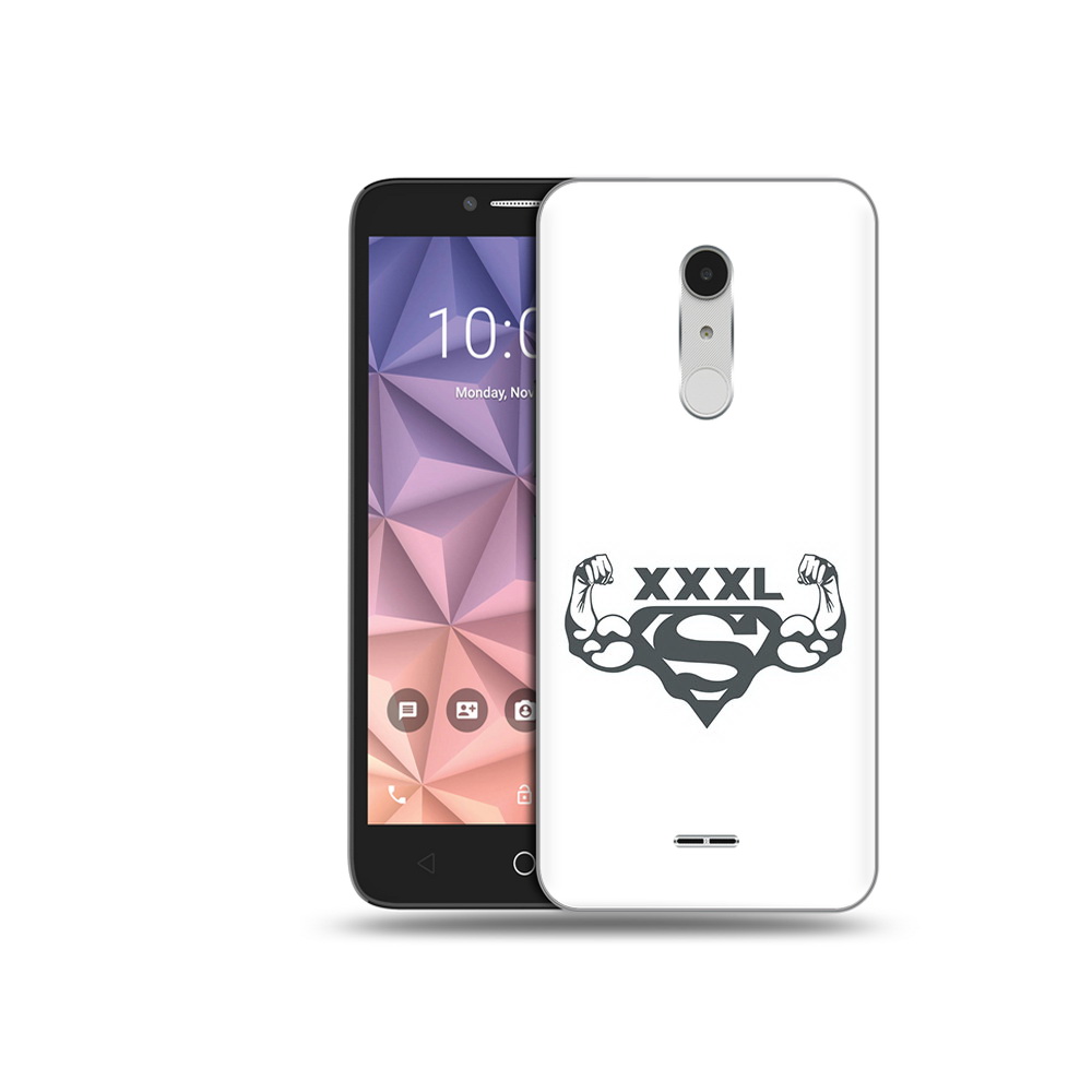 

Чехол MyPads Tocco для Alcatel A3 XL бодибилдинг супермен, Прозрачный, Tocco