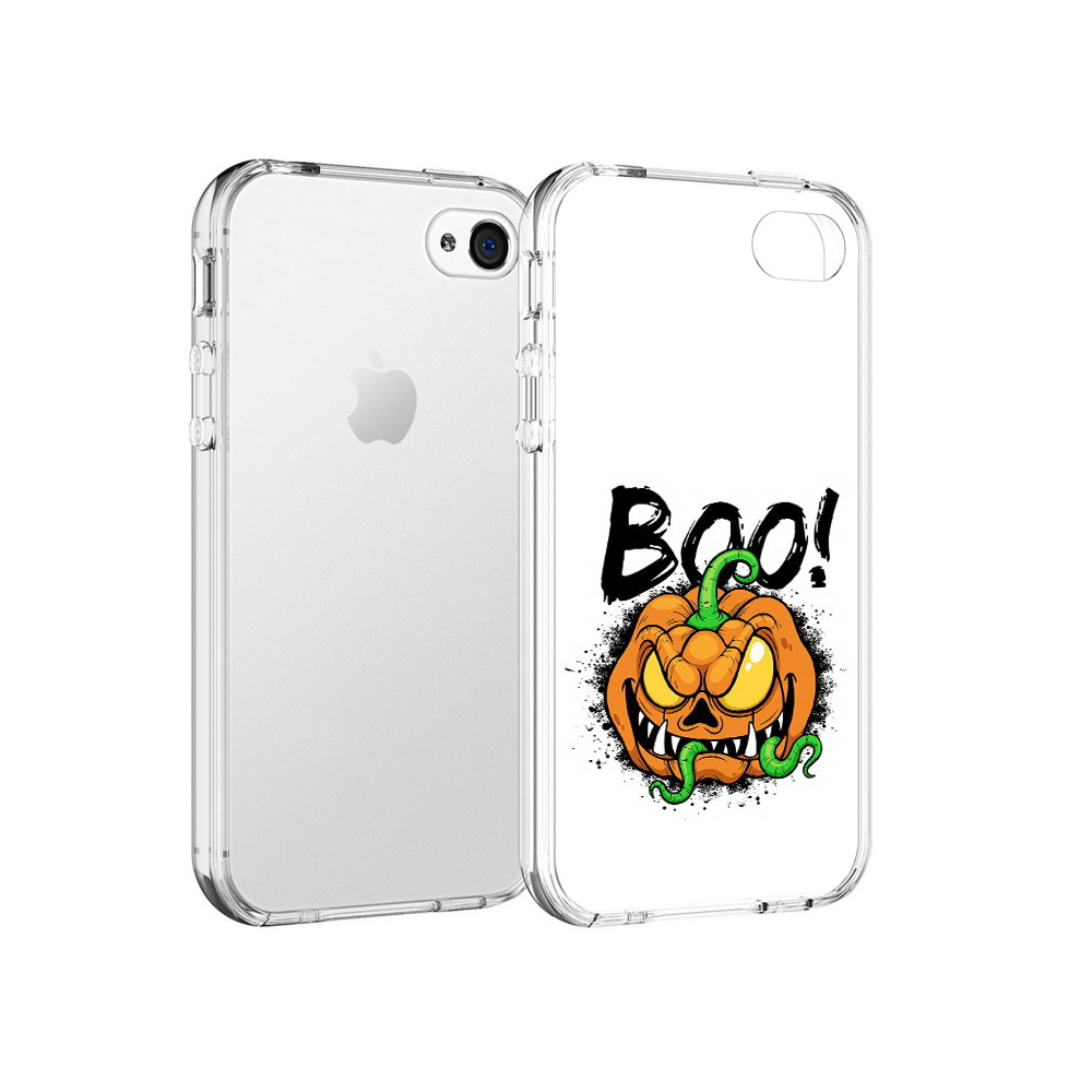 

Чехол MyPads Tocco для Apple iPhone 4 Хэллоуин бу, Прозрачный, Tocco