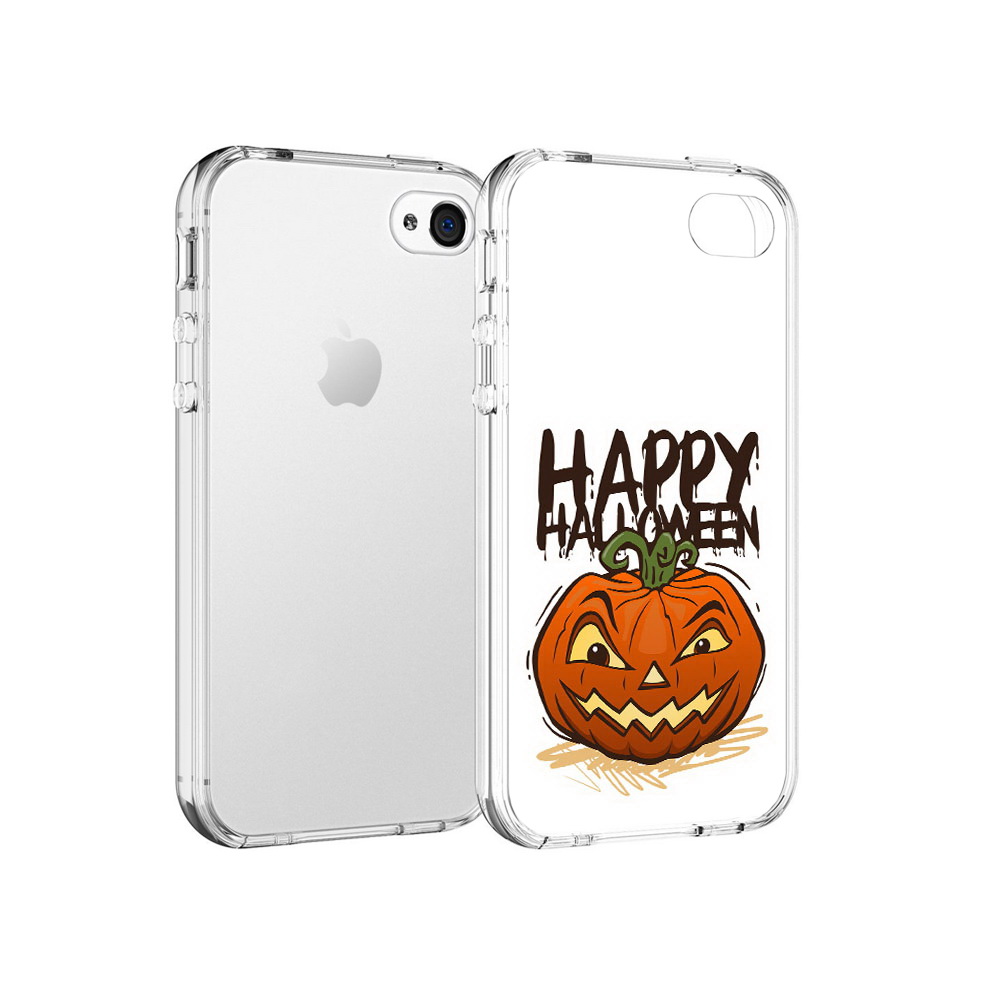 

Чехол MyPads Tocco для Apple iPhone 4 Хэллоуин счастливый, Прозрачный, Tocco