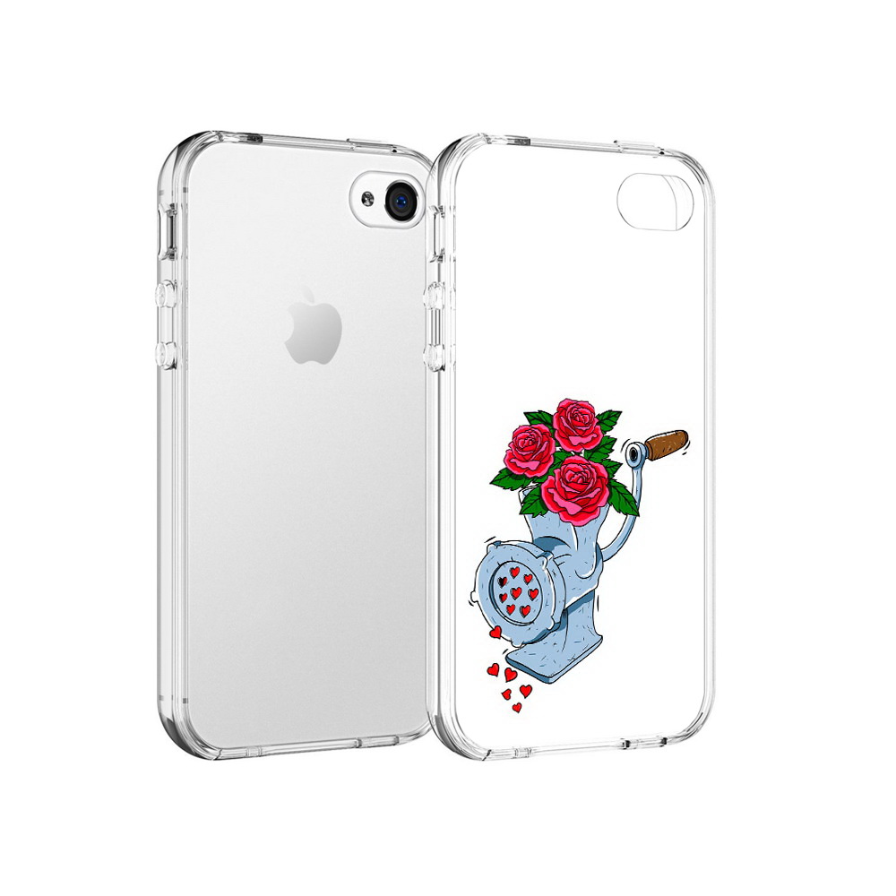 

Чехол MyPads Tocco для Apple iPhone 4 Цветочные сердца, Прозрачный, Tocco
