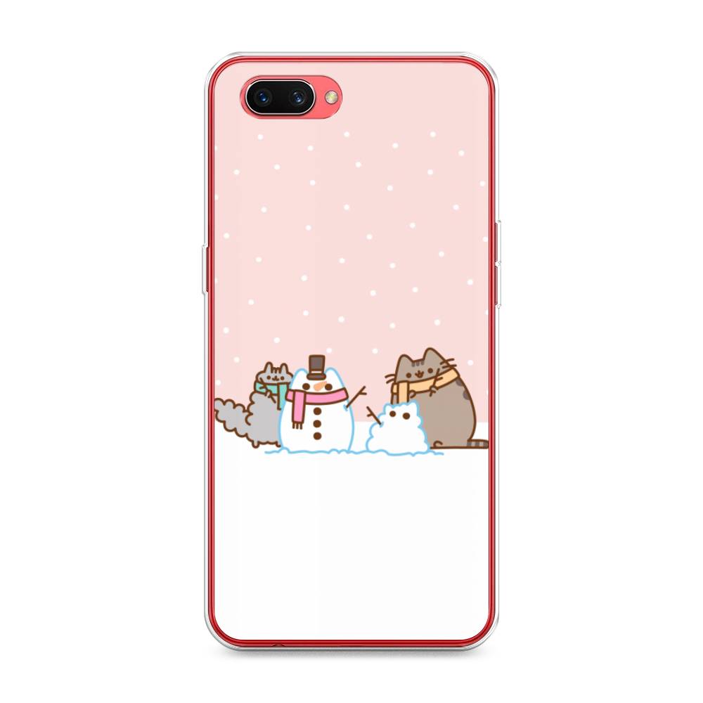 

Чехол для Oppo A3s "Котики в снегу", Розовый;белый;серый, 250650-5