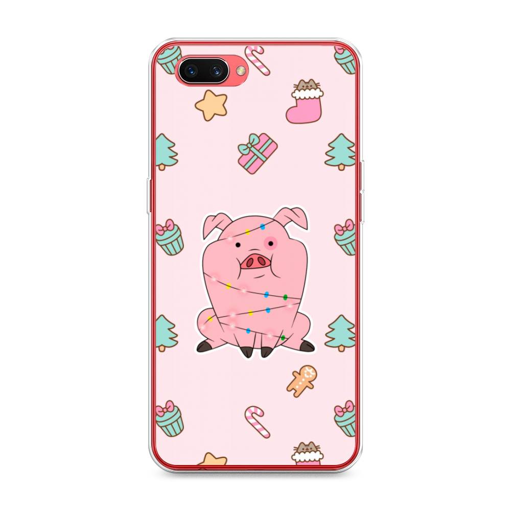 

Чехол для Oppo A3s "Розовая свинка", Розовый;зеленый, 250650-5
