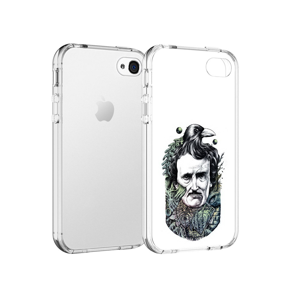 

Чехол MyPads Tocco для Apple iPhone 4 Эдгар Аллан с вороном, Прозрачный, Tocco