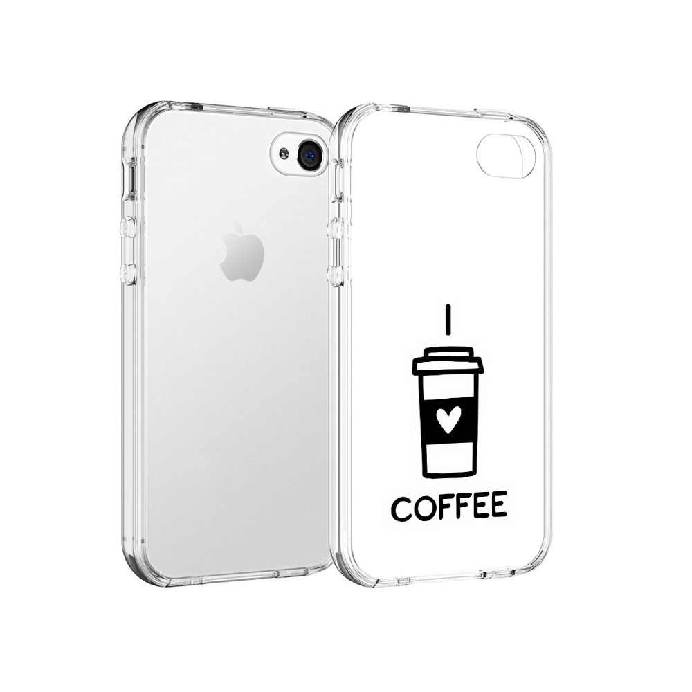 

Чехол MyPads Tocco для Apple iPhone 4 Я люблю кофе, Прозрачный, Tocco