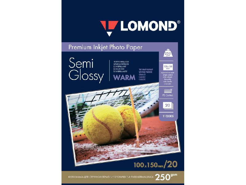

Фотобумага Lomond A6 250g/m2 Semi Glossy Warm односторонняя 20 листов 1103305, Белый, 1103305