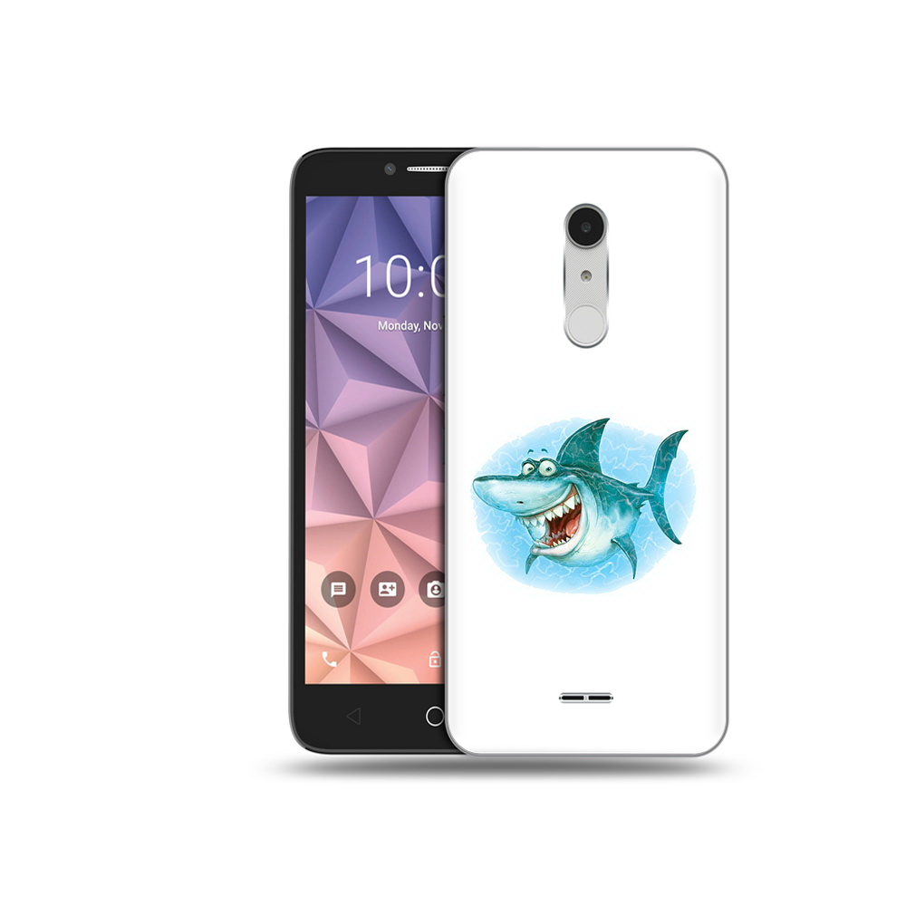 

Чехол MyPads Tocco для Alcatel A3 XL веселая акула, Прозрачный, Tocco