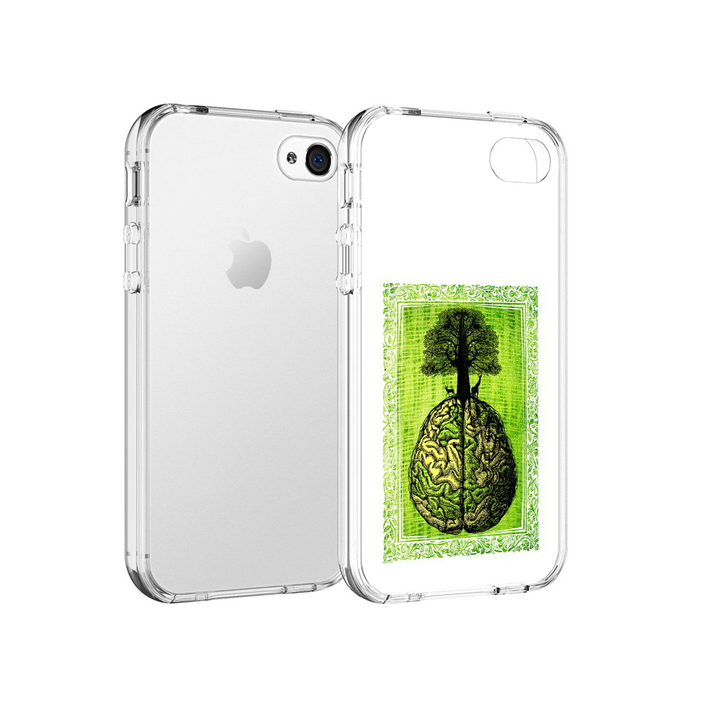 

Чехол MyPads Tocco для Apple iPhone 4 абстракция здоровый мозг, Прозрачный, Tocco