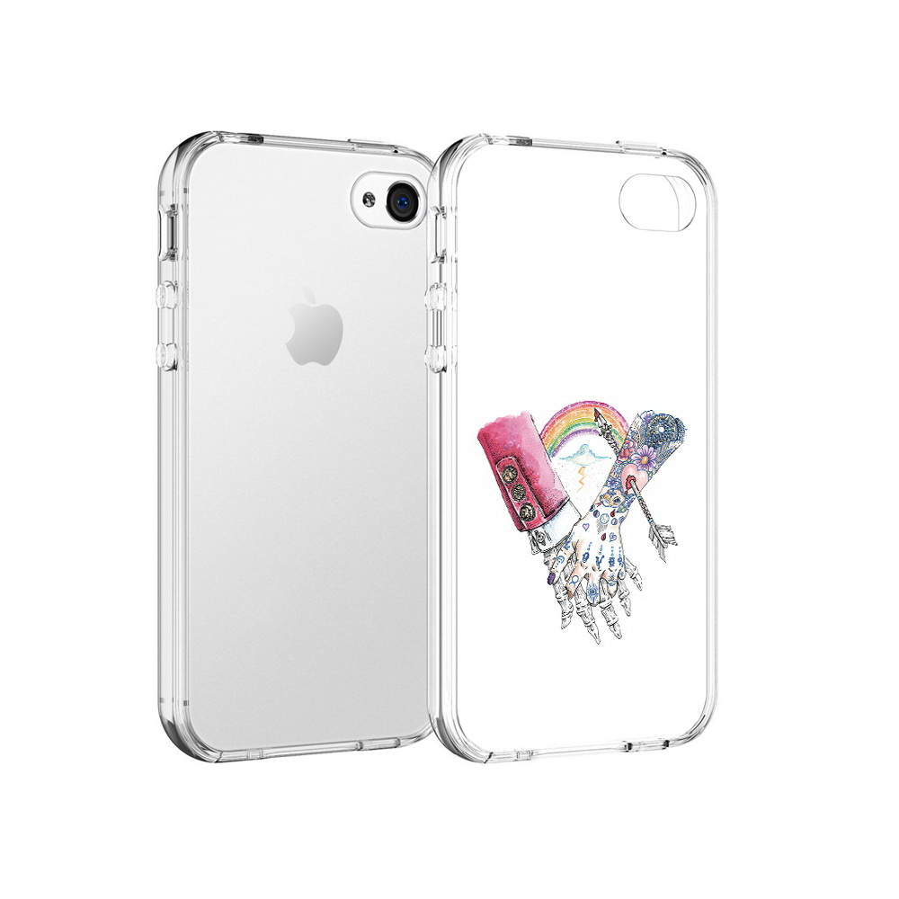 

Чехол MyPads Tocco для Apple iPhone 4 абстракция руки в татуировках, Прозрачный, Tocco