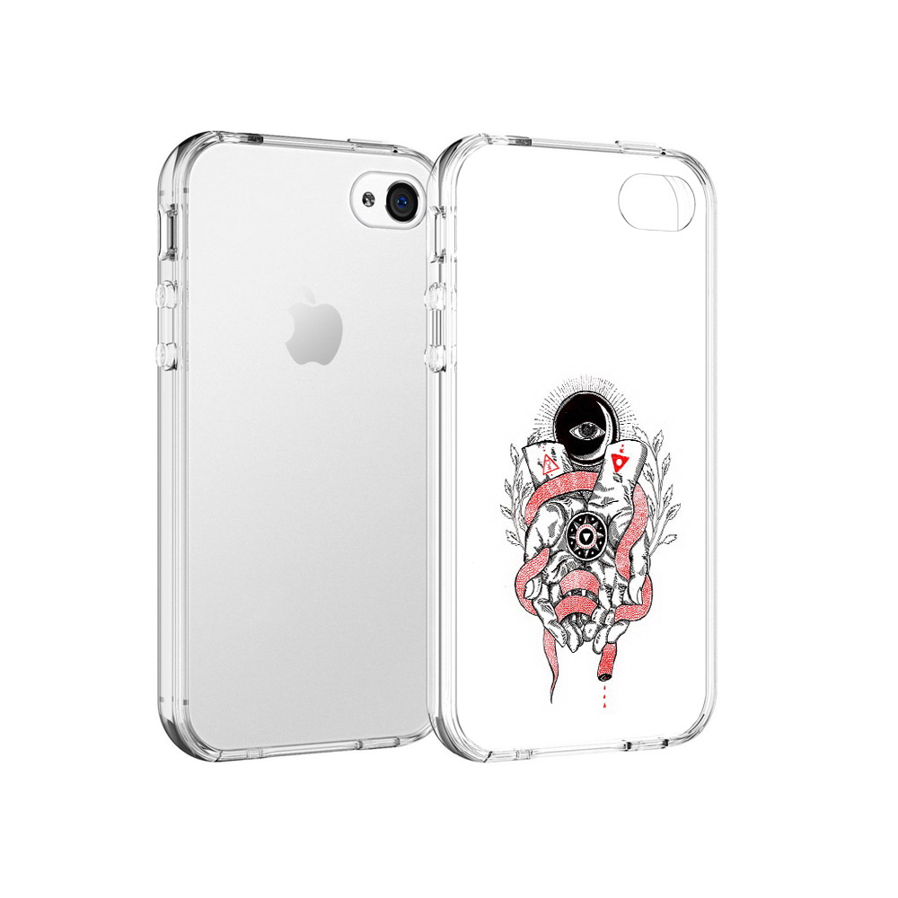 

Чехол MyPads Tocco для Apple iPhone 4 абстрация связанные руки, Прозрачный, Tocco
