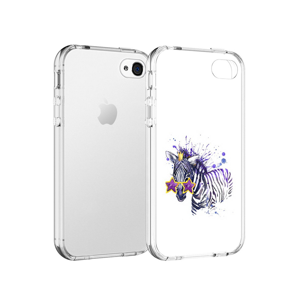 

Чехол MyPads Tocco для Apple iPhone 4 акварельная зебра, Прозрачный, Tocco