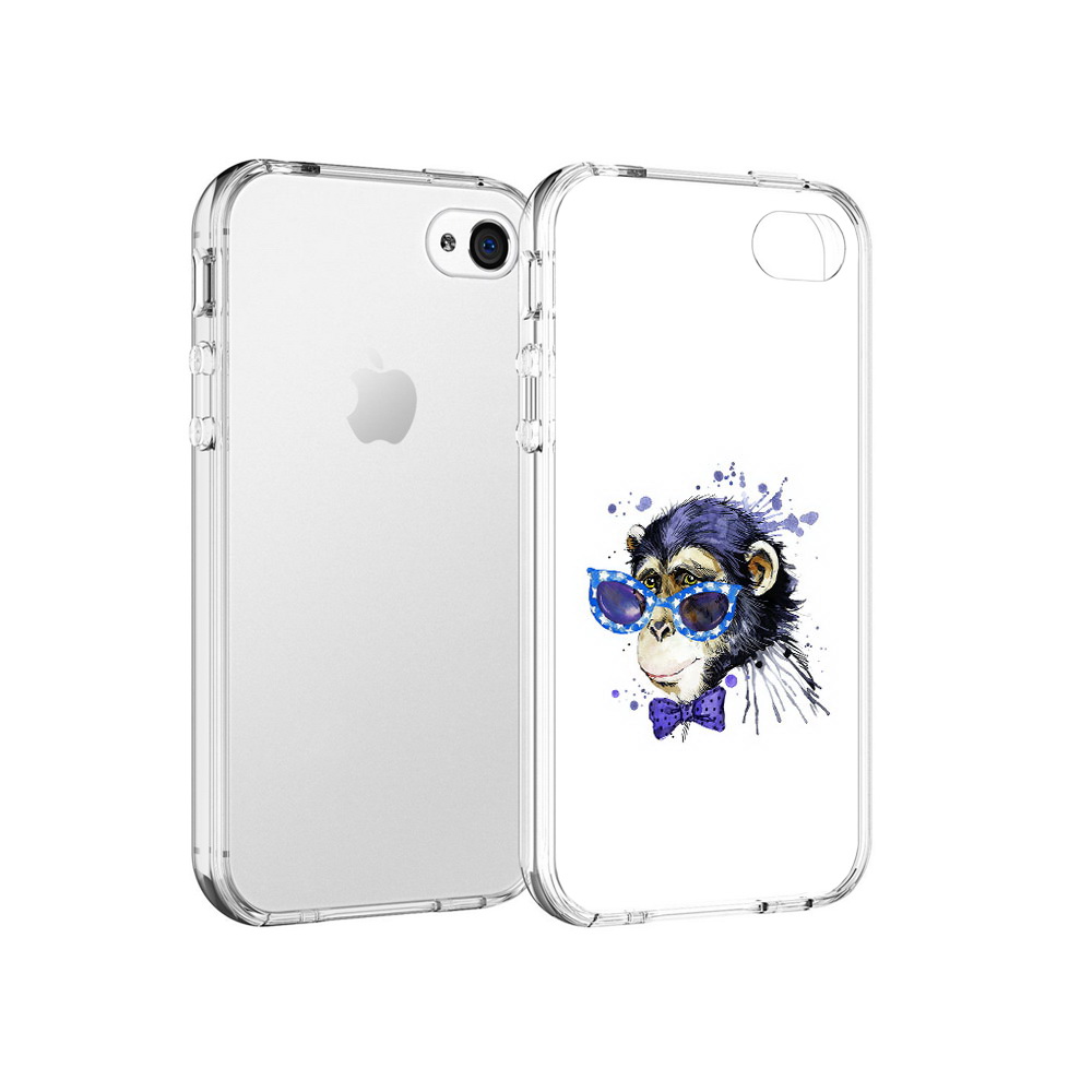 

Чехол MyPads Tocco для Apple iPhone 4 акварельная обезьяна, Прозрачный, Tocco