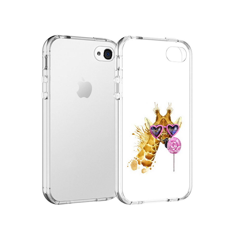 

Чехол MyPads Tocco для Apple iPhone 4 акварельный жираф, Прозрачный, Tocco
