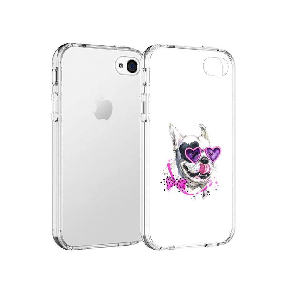

Чехол MyPads Tocco для Apple iPhone 4 акварельный пёс, Прозрачный, Tocco
