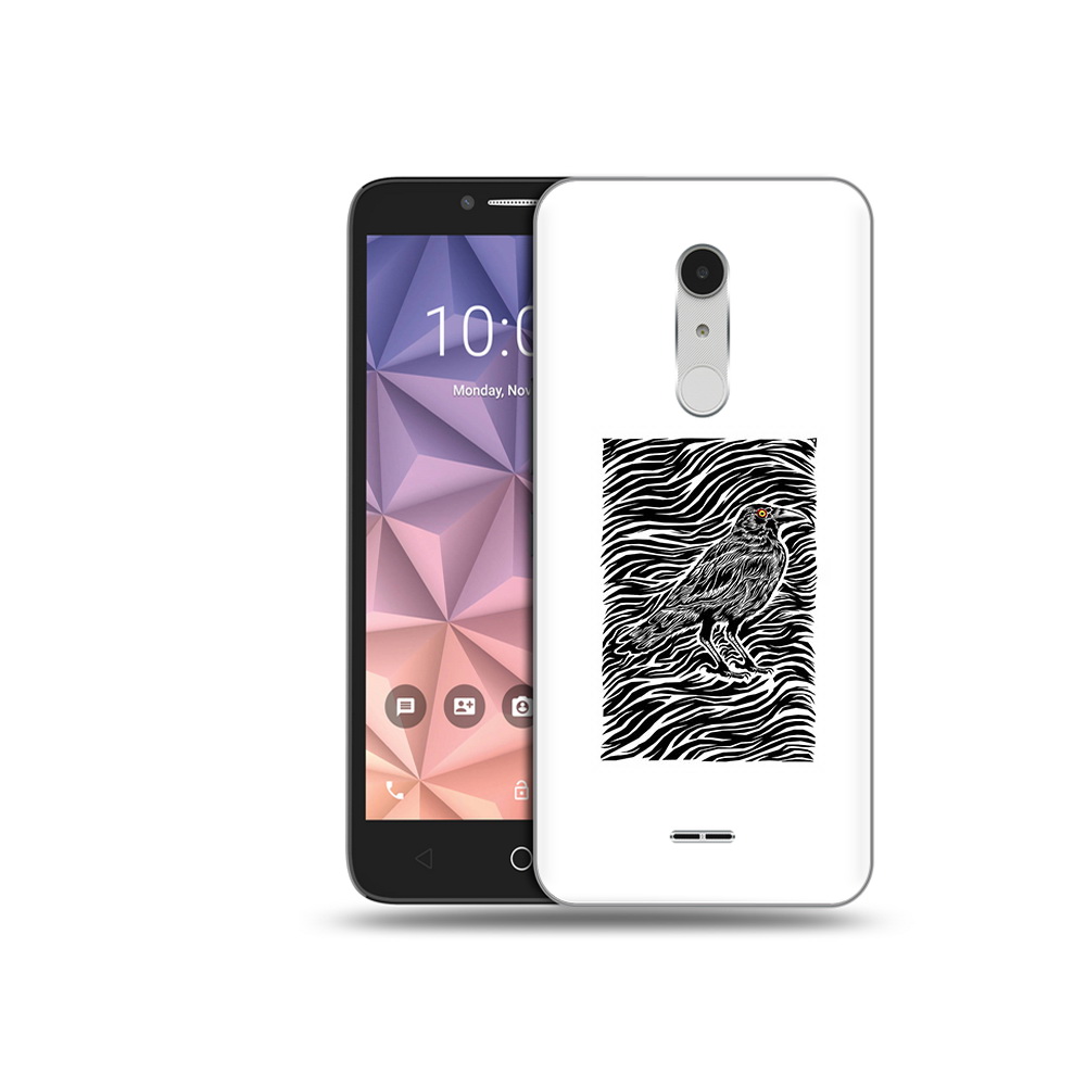 

Чехол MyPads Tocco для Alcatel A3 XL ворон в абстракции, Прозрачный, Tocco
