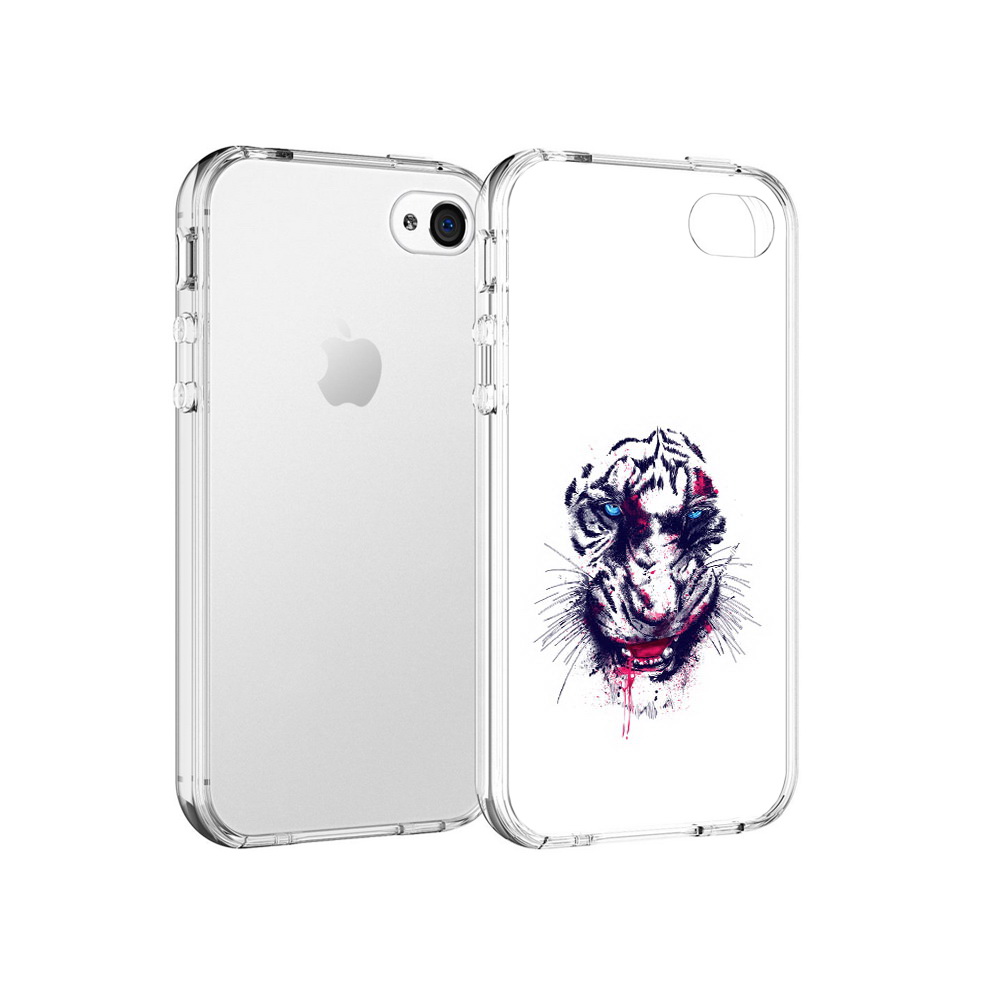 

Чехол MyPads Tocco для Apple iPhone 4 безумный тигр, Прозрачный, Tocco