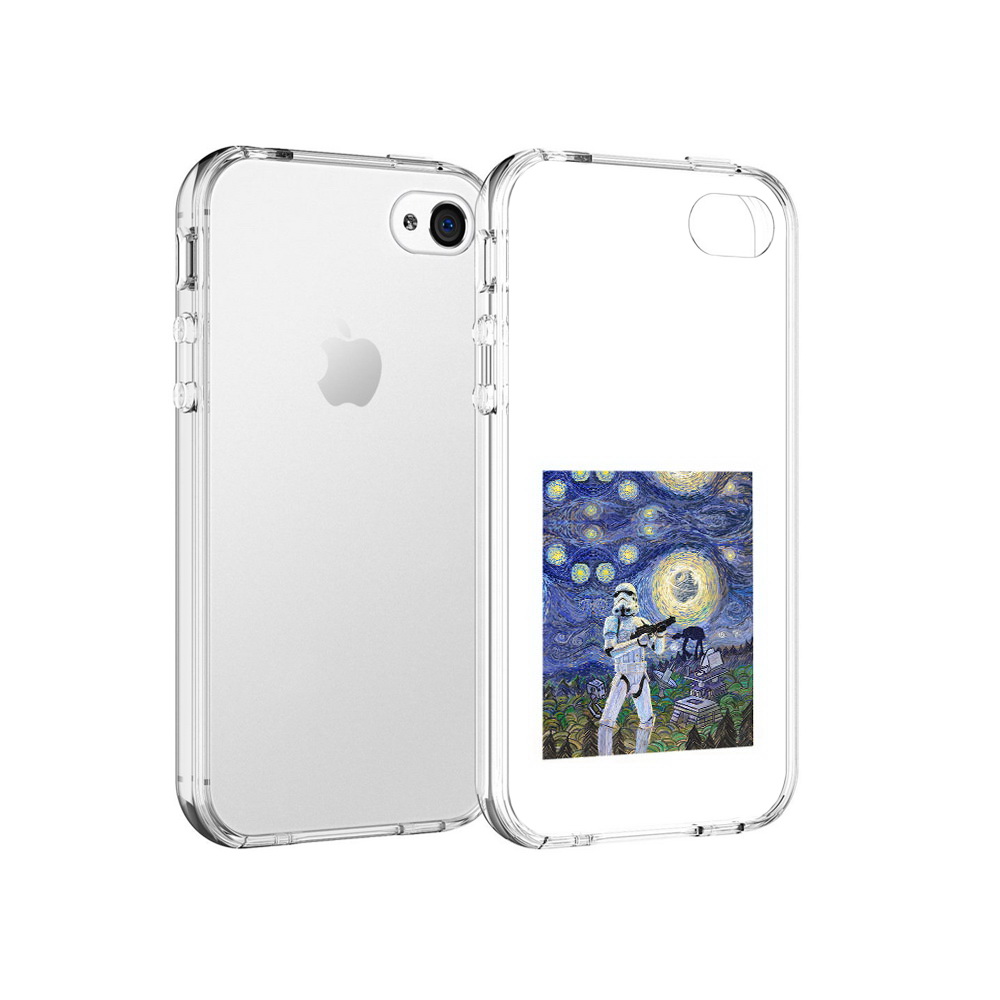 

Чехол MyPads Tocco для Apple iPhone 4 star wars звездная ночь, Прозрачный, Tocco