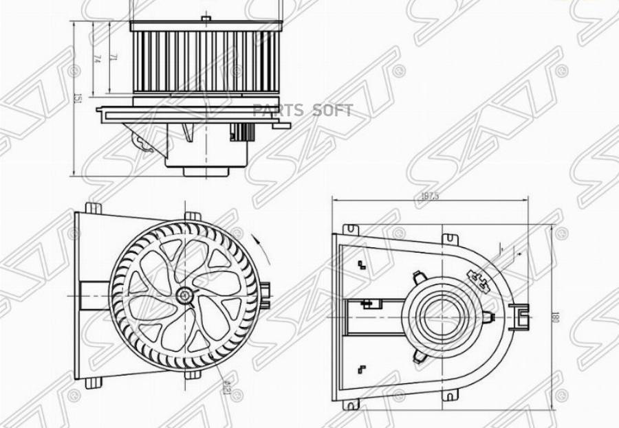 

SAT Мотор отопителя салона SKODA OCTAVIA 97-13/VW GOLF 97-/JETTA 05-10/SEAT IBIZA 99-02/LE