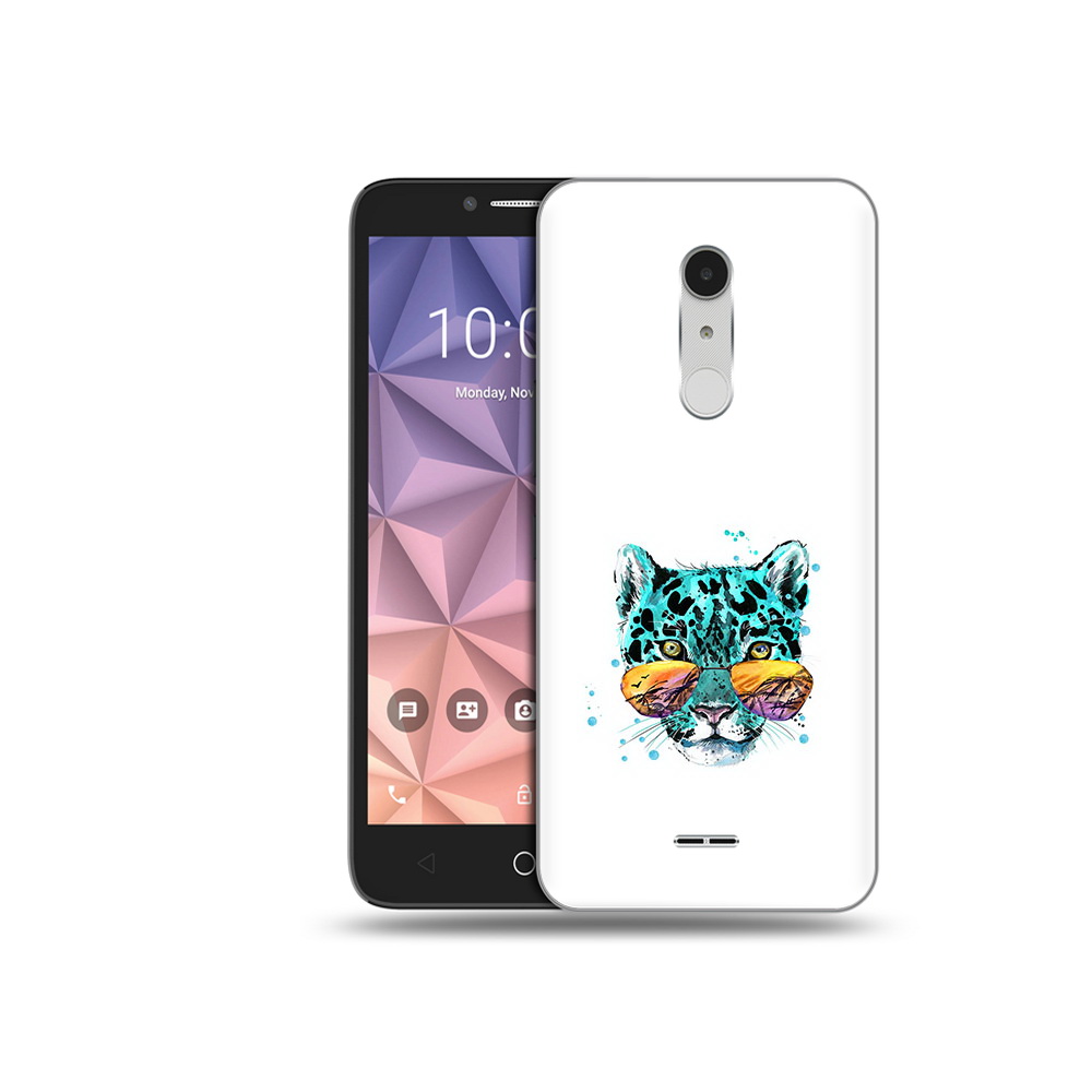 

Чехол MyPads Tocco для Alcatel A3 XL голубой лео, Прозрачный, Tocco