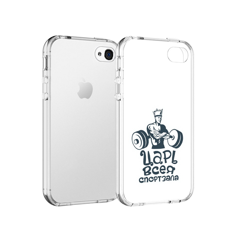 

Чехол MyPads Tocco для Apple iPhone 4 бодибилдинг царь спортзала, Прозрачный, Tocco