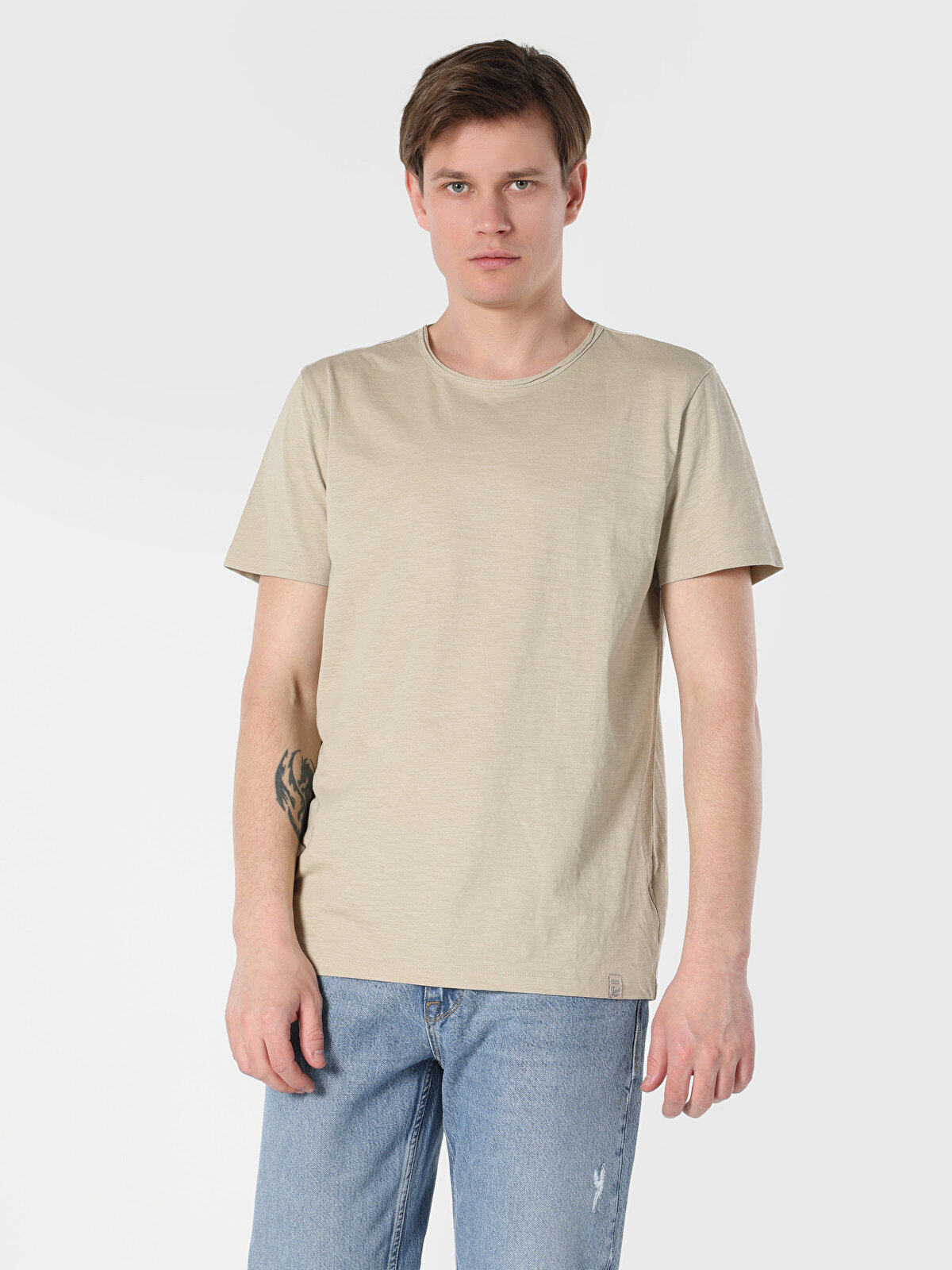 

Футболка мужская Colin's CL1058580_Q1.V1 бежевая 2XL, Бежевый, CL1058580_Q1.V1