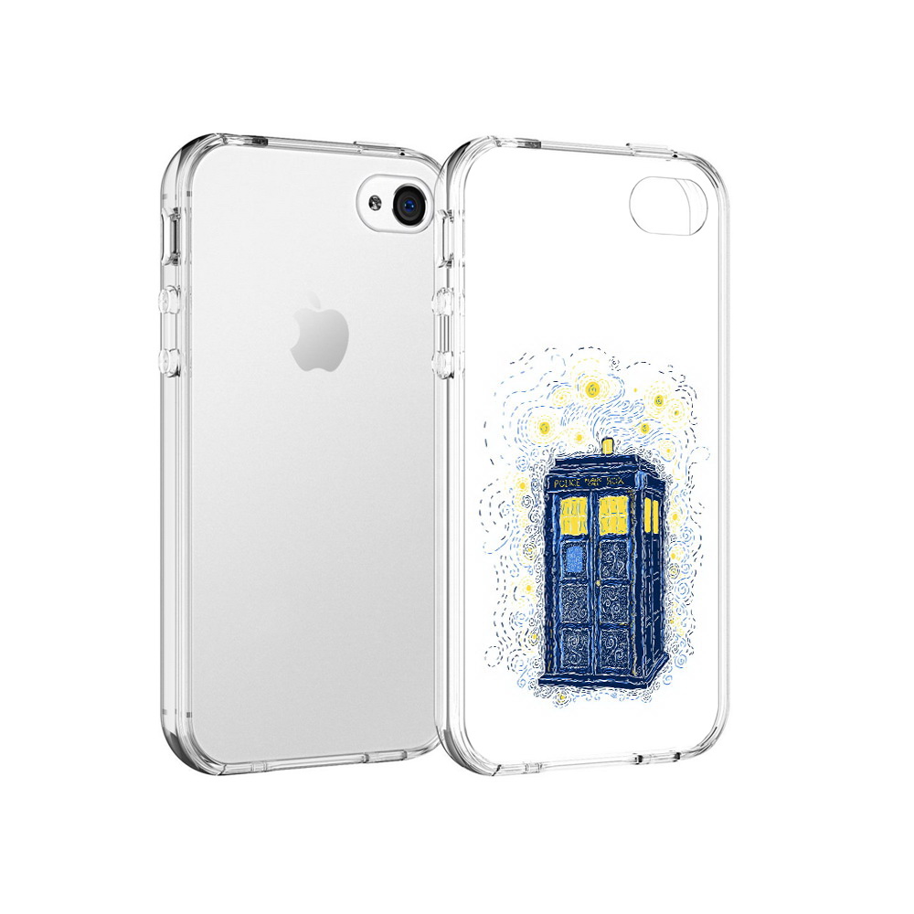 

Чехол MyPads Tocco для Apple iPhone 4 будка рисунок, Прозрачный, Tocco