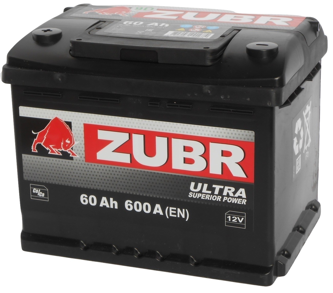 Аккумулятор автомобильный ZUBR Ultra 60 Ач прямая полярность