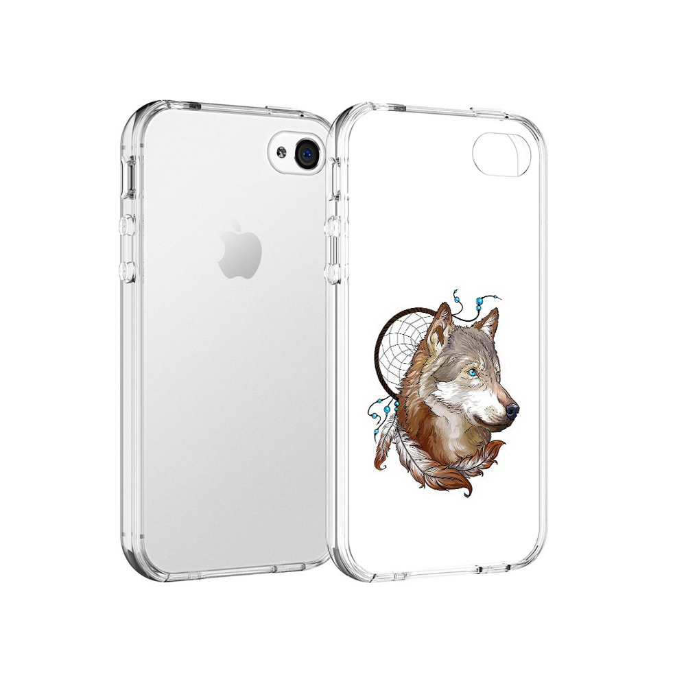 

Чехол MyPads Tocco для Apple iPhone 4 волк и ловец снов, Прозрачный, Tocco