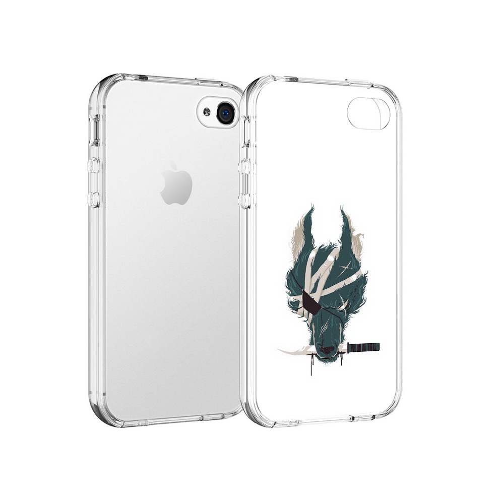 

Чехол MyPads Tocco для Apple iPhone 4 волк-разбойник, Прозрачный, Tocco