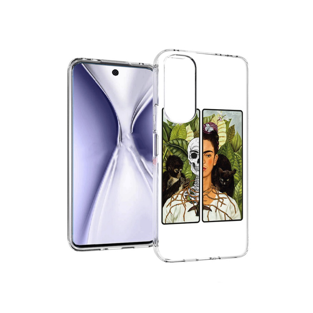 

Чехол MyPads Tocco для Huawei Honor X20 сдвоенная картинка девушка скелет, Прозрачный, Tocco