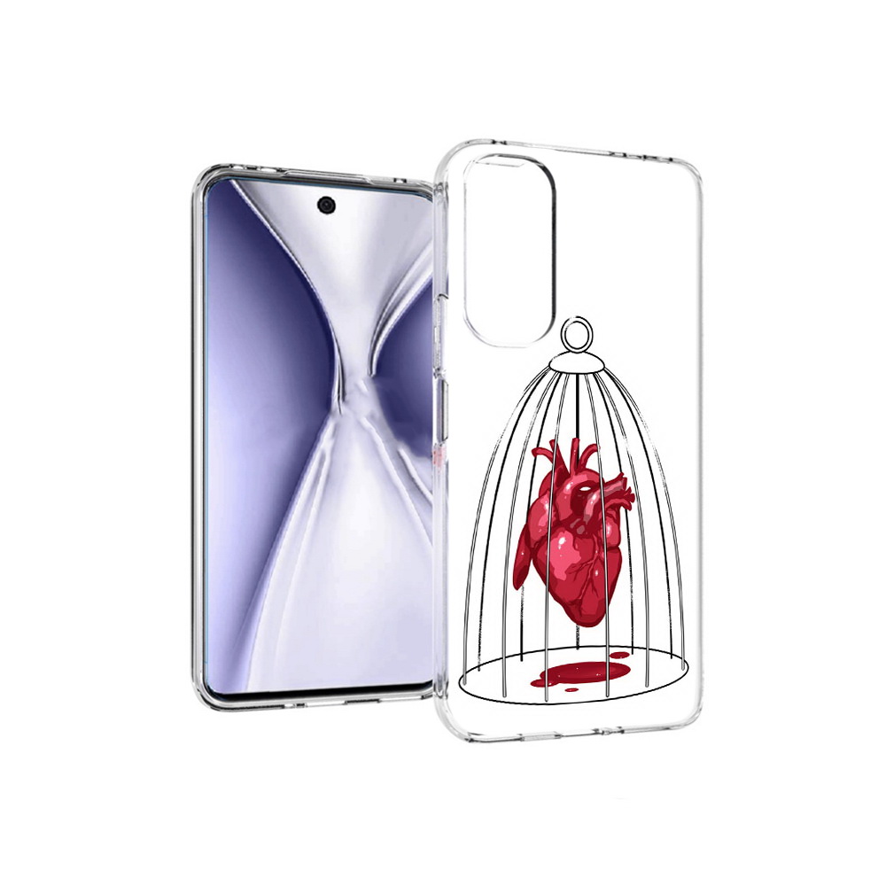 

Чехол MyPads Tocco для Huawei Honor X20 сердце в клетке, Прозрачный, Tocco