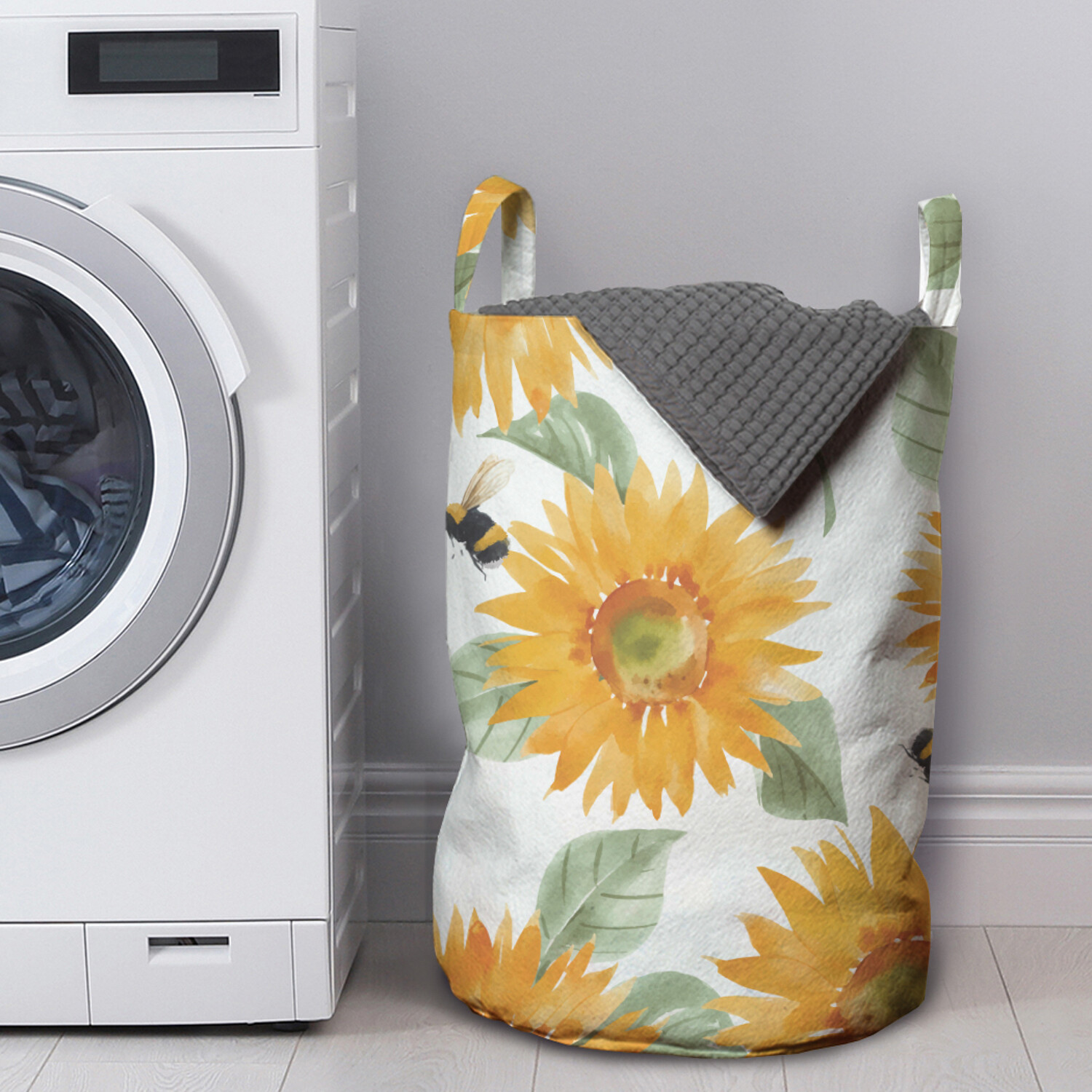 

Корзина для белья JoyArty в ванную органайзер Подсолнух и шмель 50x35 см, Подсолнух и шмель