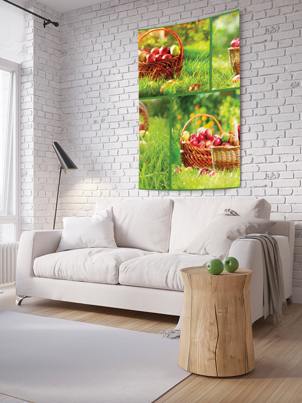 фото Вертикальное фотопанно на стену joyarty "корзина яблок", 150x200 см