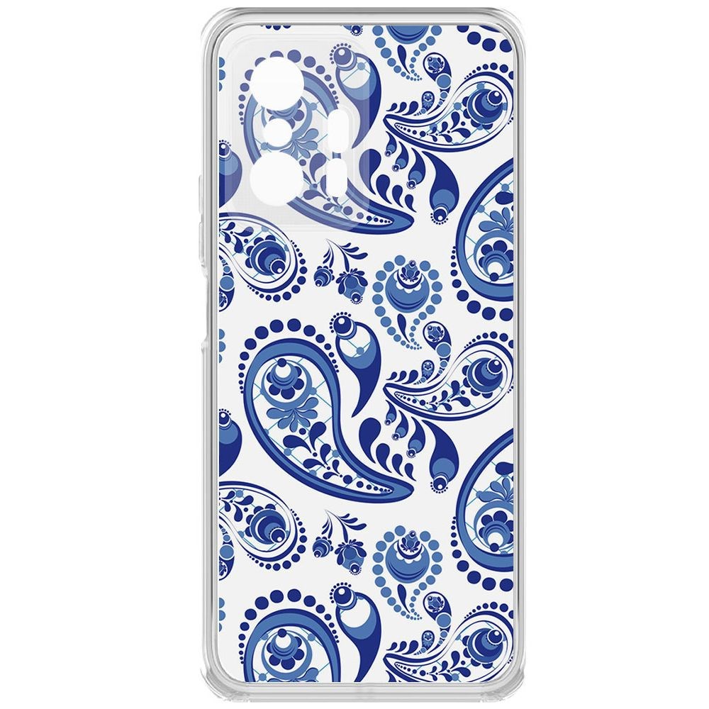 

Чехол-накладка Krutoff Clear Case Гжель для Xiaomi 11T, Прозрачный