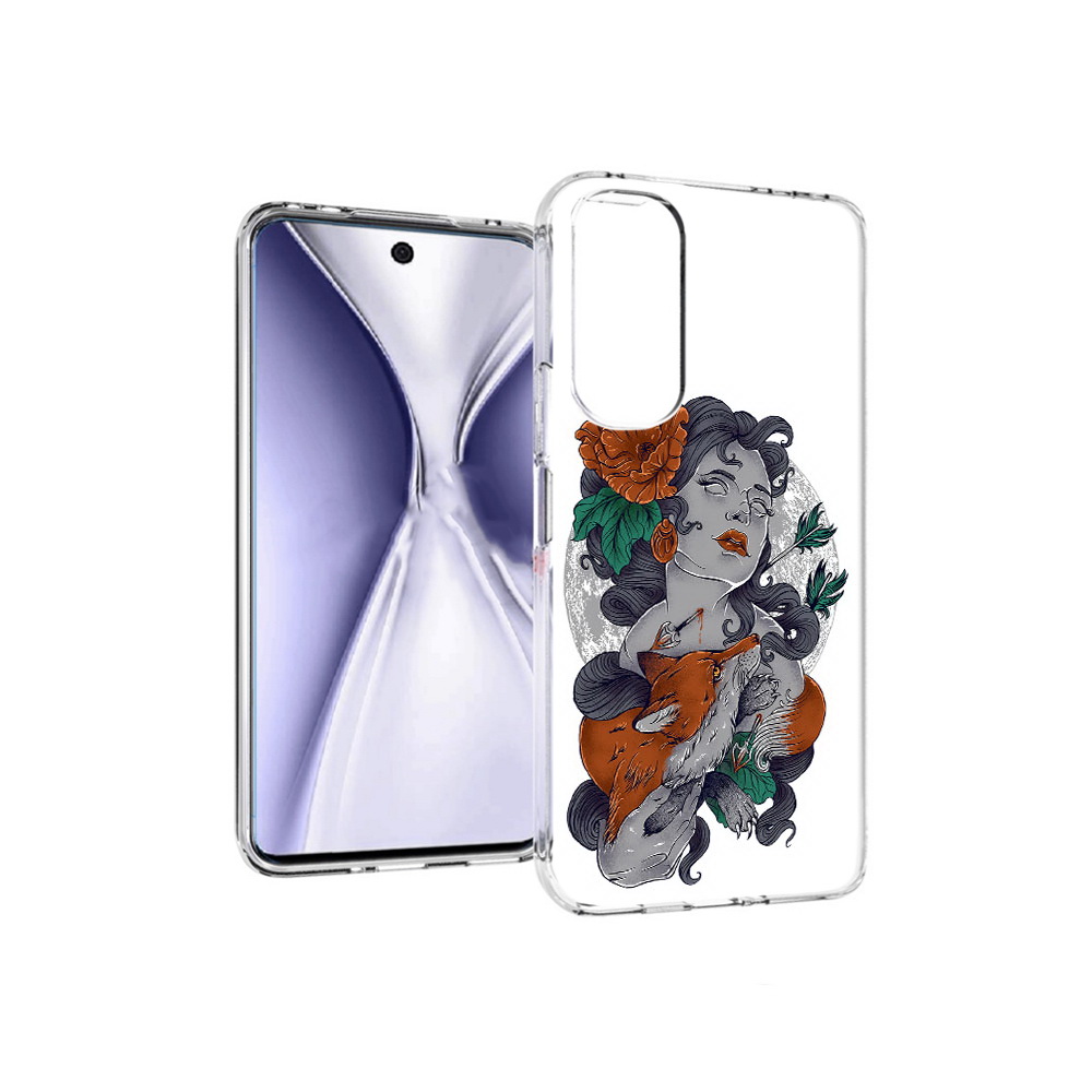 

Чехол MyPads Tocco для Huawei Honor X20 темная девушка с лисой, Прозрачный, Tocco