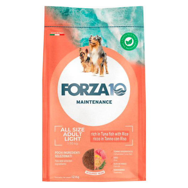 

Сухой корм для собак Forza10 Maintenance Light, склонных к полноте, тунец и рис, 12 кг, Maintenance Ligh
