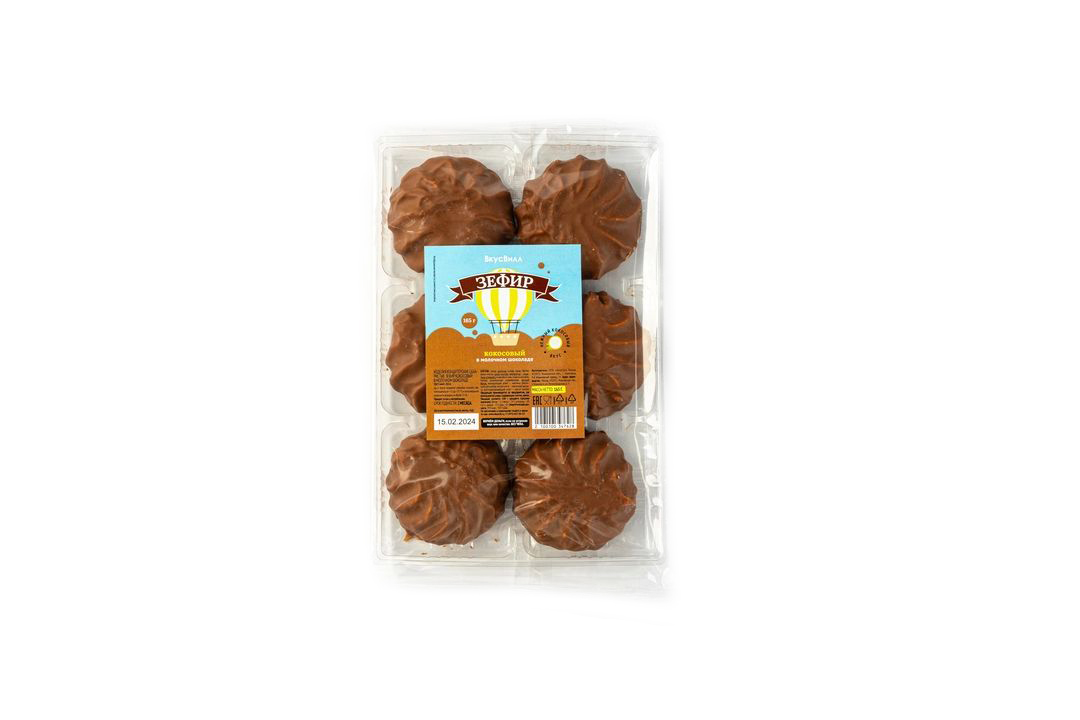 

Зефир ВкусВилл кокосовый в молочном шоколаде
