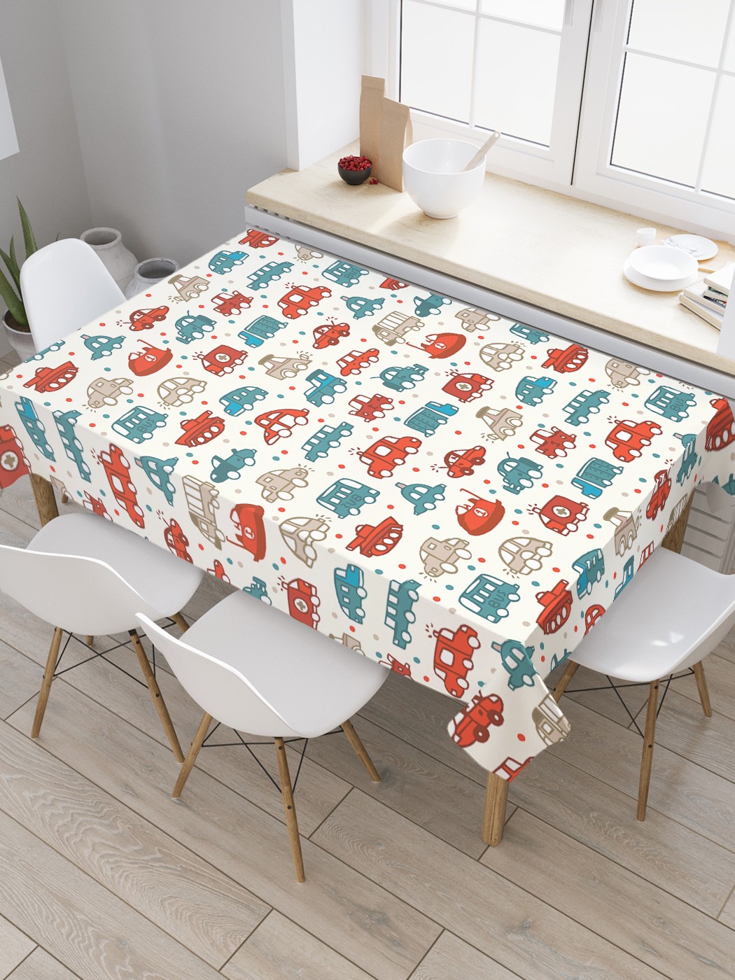 

Скатерть прямоугольная JoyArty "От танка до легковика" из сатена, 120x145 см, От танка до легковика