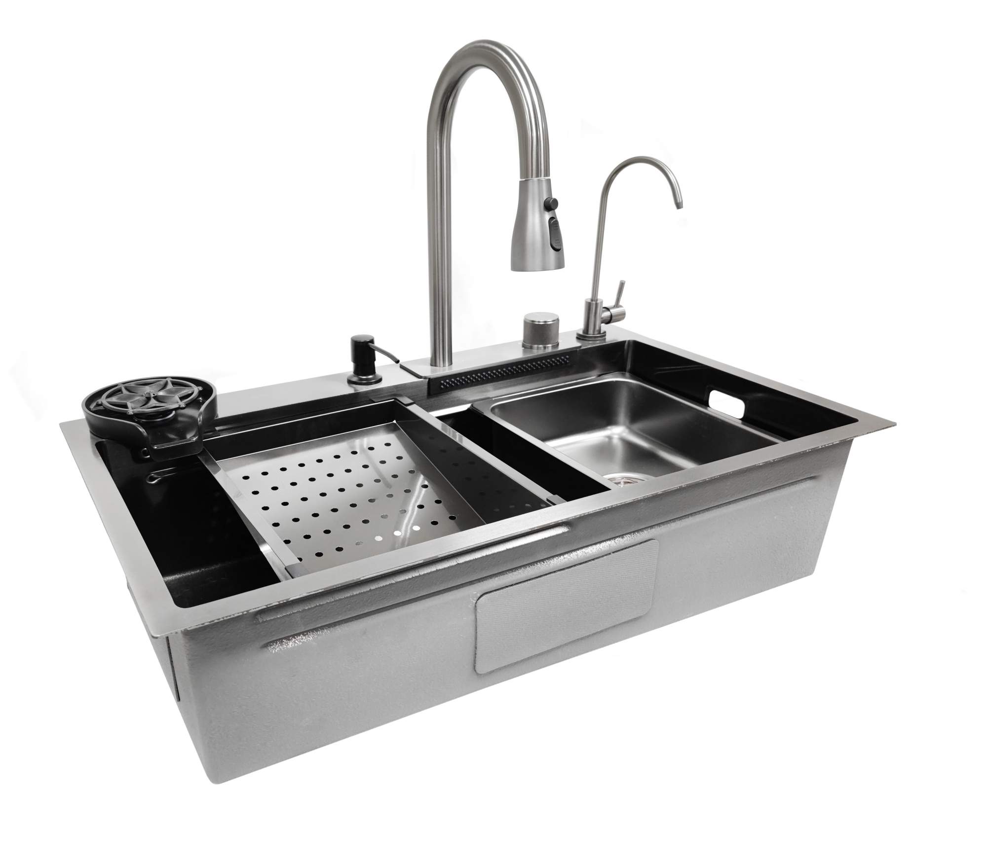 

Мойка нержавеющая SANTREK (6 в 1) 800х450х220 т 3,0 ГРАФИТ HB8045FB, Черный